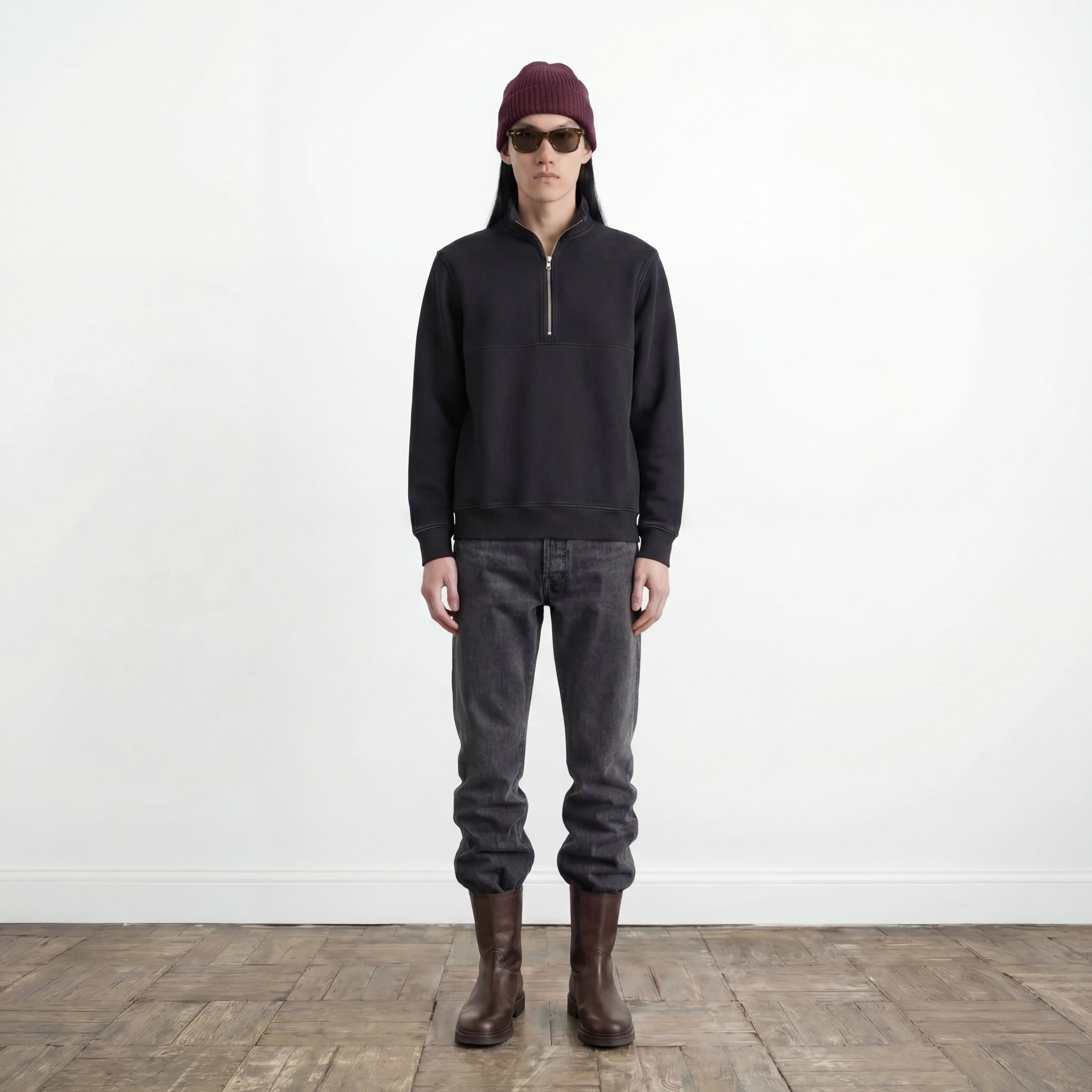 Half-Zip – Organic Cotton Pigment Dyed | Porell Studios